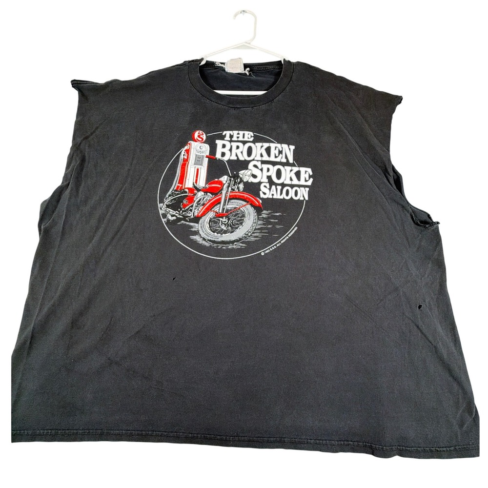 Vintage 1992 Sturgis Biker Tank Top Jerzees 3XL Black Distressed